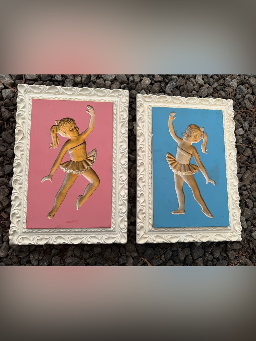 Vtg | Ballerina Chalkware Wall Hangings